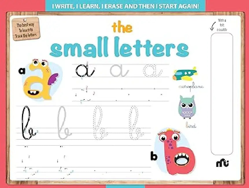 The Small Letters : I Write I Learn! I Erase And Then I Start Again !