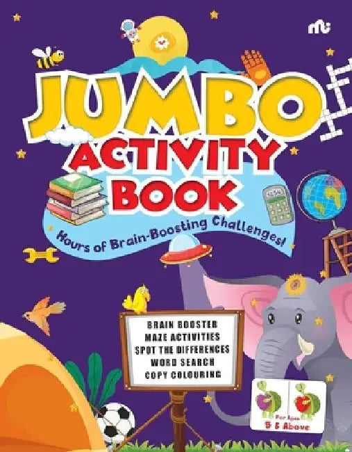 Jumbo Activity Book for Children Age 5 Years & Above Brain Boostermaze Activitiesspot the Differences Word Searchcopy Colouring by Moonstone