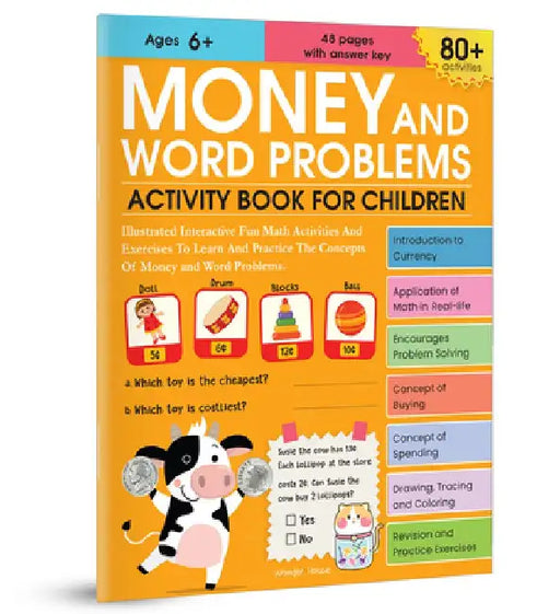 Money and Word Problems Activity Book for Children by Wonder House Books
