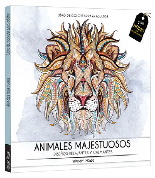 Adult Colouring Books Majestic Animals - Spanish by Wonder House Books