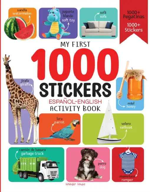1000 Stickers English-Espanol Activity Book by Wonder House Books