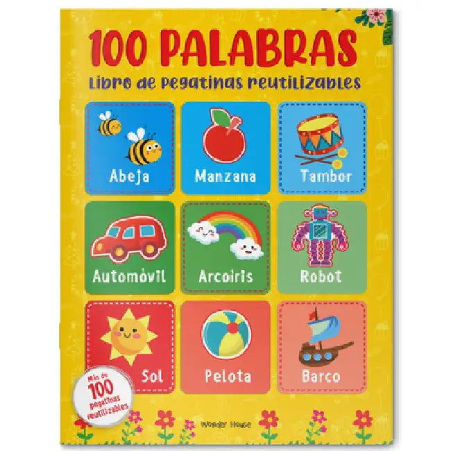 Reusable Sticker Book 100 Words - Spanish by Wonder House Books