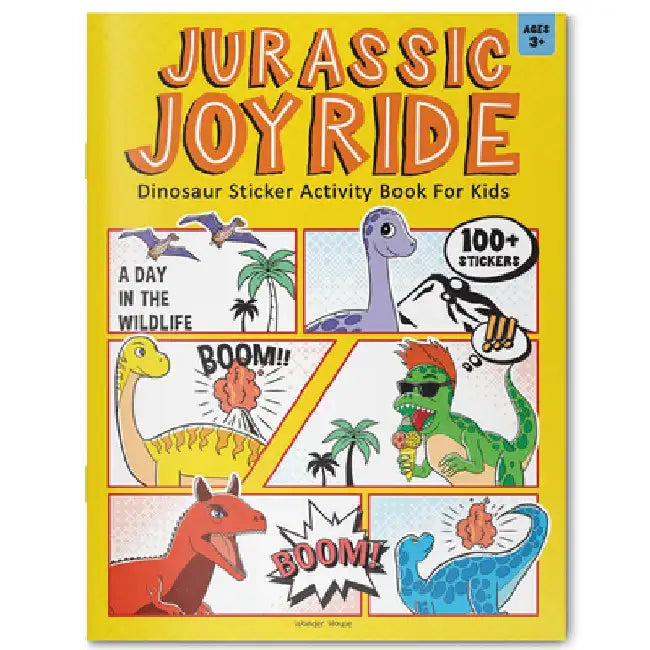 Jurassic Joyride Dinosaur Sticker Activity Book for Kids by Wonder House Books