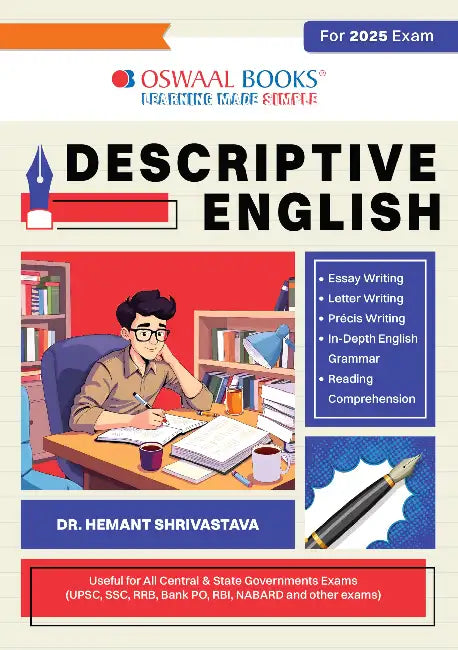 Oswaal Descriptive English Useful for UPSC, SSC, RRB, PO, NABARD, and RBI & more by Dr Hemant Srivastava