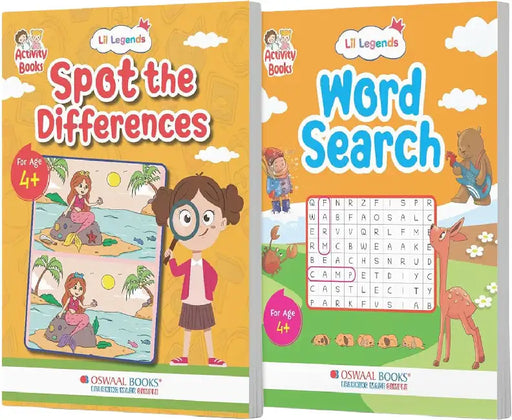 Oswaal Lil Legends Interactive Learning Book Set of 2 | Spot the Difference & Word Search Puzzle Combo | For Kids Ages 4+ by Oswaal Editorial Board