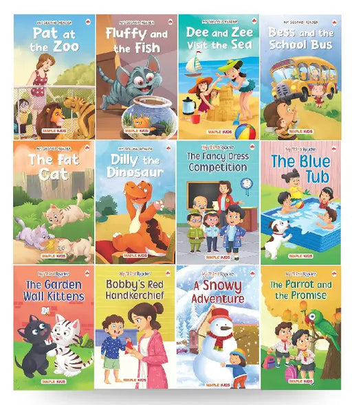 Story Books For Kids - Second And Third Reader Stories (Set Of 12 Books) (Illustrated) - Phonic Stories - Bedtime Stories - Age 3+ by Maple Press In House