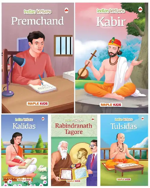 Story Books For Kids - Indian Writers (Set Of 5 Books) (Illustrated) - Kabir, Kalidas, Premchand, Rabindranath Tagore, Tulsidas - Age 6+ by Poonam Mittal
