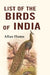 List of The Birds of India by Allan Hume