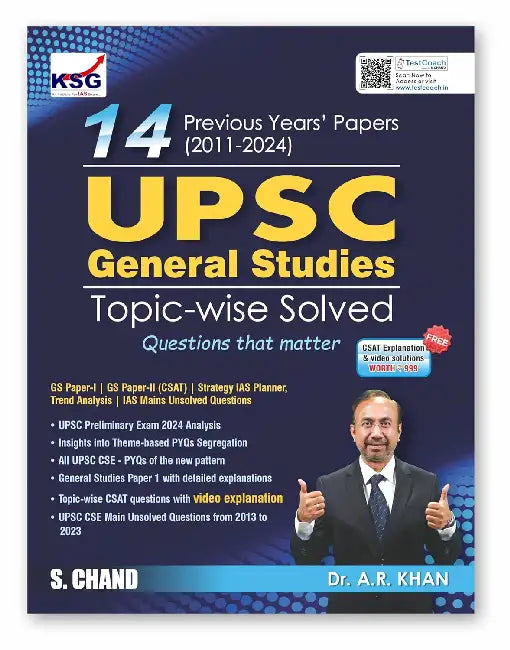 UPSC General Studies Topic-wise Solved: 14 Previous Years' Papers (2011-2024) | PYQs, CSAT Video Explanation by Afzal Raza Khan