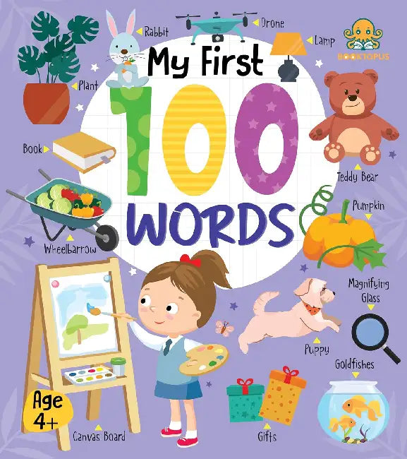 Booktopus Board Book My First 100 Words Early Learning Books For Kids Picture Books For Baby 4 Years by Booktopus