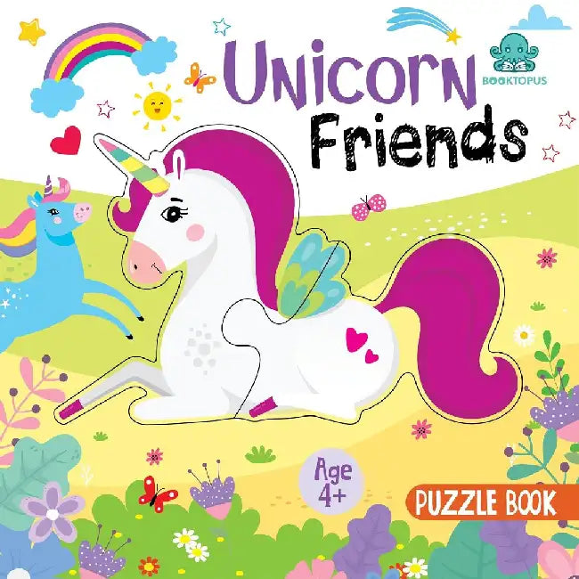 Booktopus Square Puzzle Board Book  Unicorn Friends Learning Puzzle With Easy Grip Pieces  Educational Toys For Kids 4 Years  Motor Skil by Booktopus