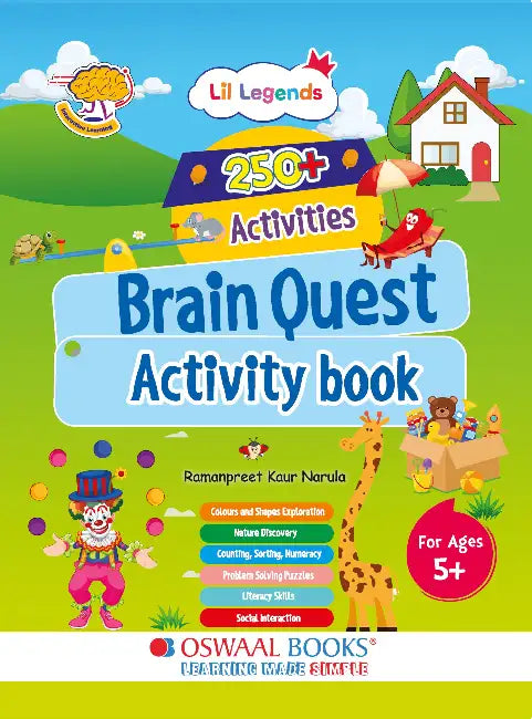 Oswaal 250+ Activities Brain Quest Activity Book for Early Learning Kids (Age 5+), Brain Booster,Problem-Solving Puzzles, Colours & Shapes, Counting, Sorting, Numeracy, Word Search & Educational Games by Oswaal Editorial Board