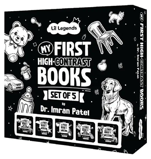 Oswaal Lil Legends High Contrast Book for Infants & Toddlers by Dr. Imran Patel | Visual Stimulation for Newborns (0–12 Months) | Boosts Brain Development, Black & White Baby Book, Durable & Baby-Safe by Dr. Imran Patel