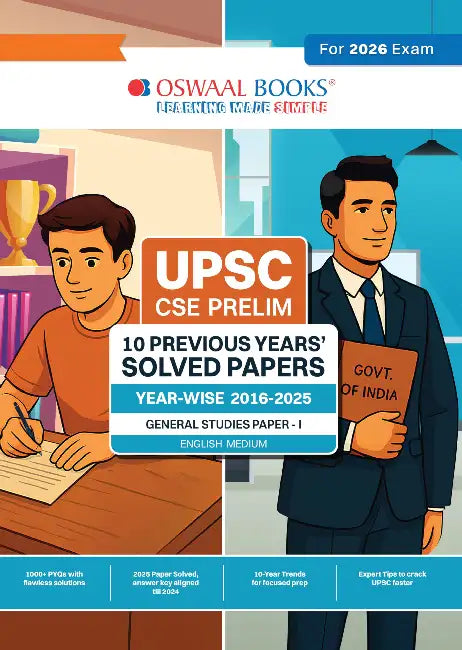 Oswaal UPSC CSE Prelim 10 Previous Years' Solved Papers Year-Wise (2016-2025) General Studies Paper-I by Oswaal Editorial Board