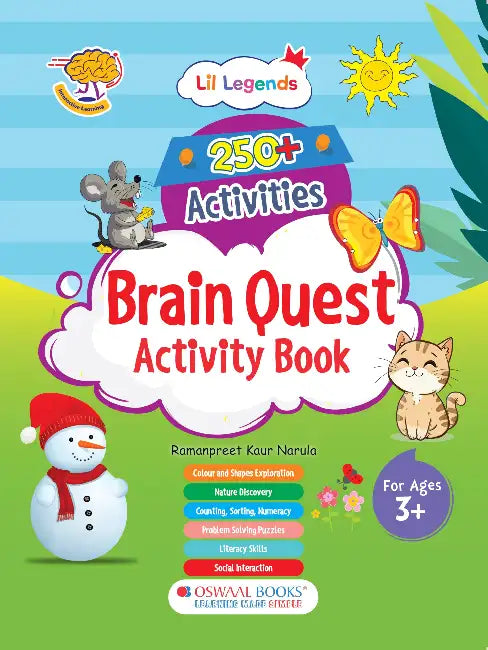 Oswaal 250+ Activities Brain Quest Activity Book for Early Learning Kids (Age 3+), Brain Booster,Problem-Solving Puzzles, Colours & Shapes, Counting, Sorting, Numeracy, Word Search & Educational Games by Oswaal Editorial Board