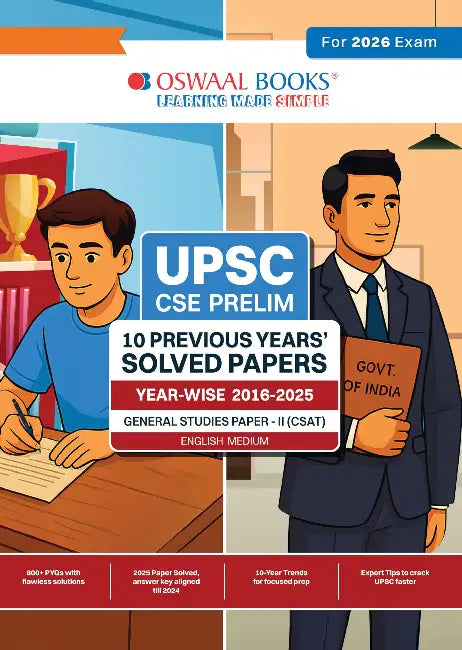 Oswaal UPSC CSE Prelim 10 Previous Years' Solved Papers Year-Wise (2016-2025) General Studies Paper-II (CSAT) by Oswaal Editorial Board