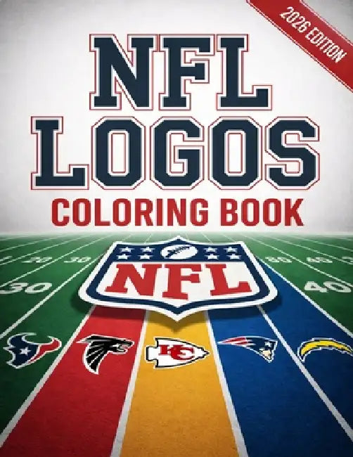 NFL Logos Coloring Book: 32 American Football Logos to Color with Fun Trivia, Easy Designs for Kids, Teens, and Football Fans, Perfect Gift for Sports by Miles Fielding