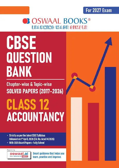 CBSE Question Bank Chapterwise Topicwise Solved Papers Accountancy Class12 For 2027 Exam by Oswaal Editorial Board