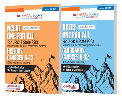 Oswaal NCERT One for All Book For UPSC and State PSCs History and Geography (Set of 2 Books) (Old and New NCERT Edition) Latest Edition by Oswaal Editorial Board