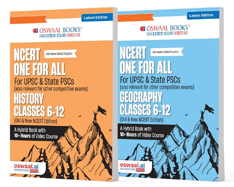 Oswaal NCERT One for All Book For UPSC and State PSCs History and Geography (Set of 2 Books) (Old and New NCERT Edition) Latest Edition by Oswaal Editorial Board