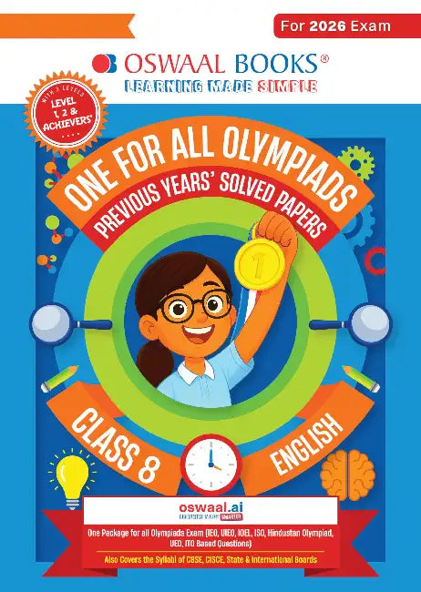 Oswaal One For All Olympiads Class 8 English Prep-Guide Book | Chapter-wise Previous Years' Solved Papers | Questions for SOF IEO & Other Olympiad Exams 2026 | With Sample Practice Papers & Oswaal.AI by Oswaal Editorial Board