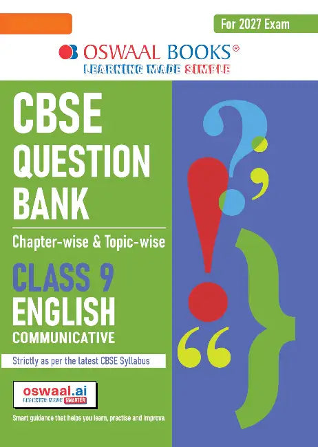 CBSE Question Bank Chapterwise Topicwise English Communicative Class9 For 2027 Exam by Oswaal Editorial Board