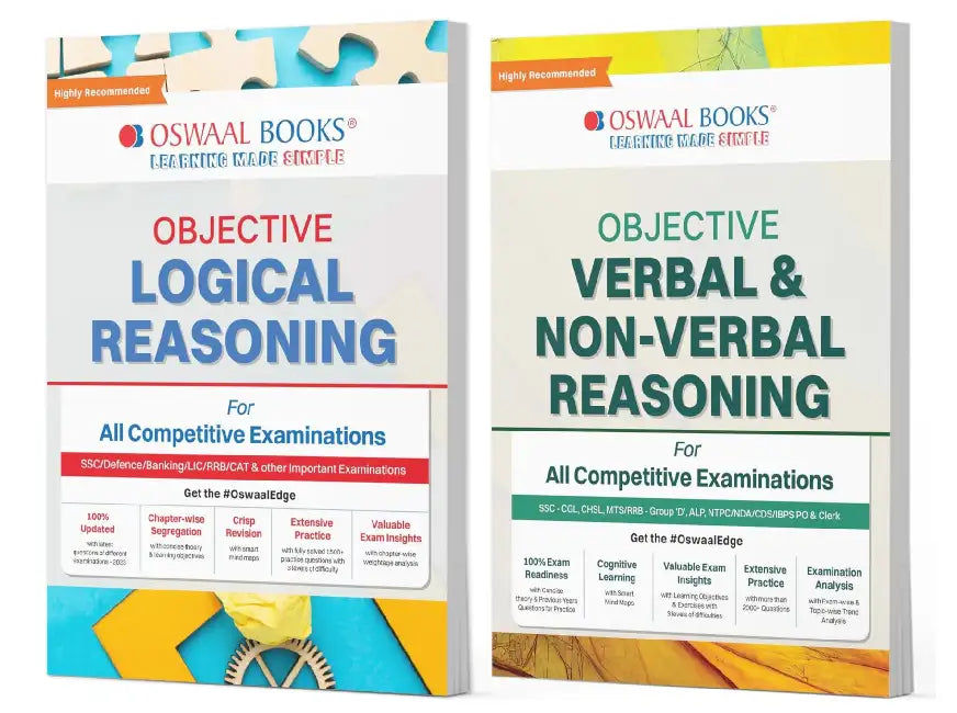 Objective Logical, Verbal & Non-Verbal Reasoning for All Competitive Exams | SSC, Banking, Defence, RRB, LIC, CAT & More (Set of 2 Boooks) by Oswaal Editorial Board