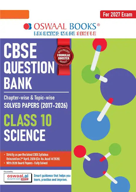 CBSE Question Bank Chapterwise Topicwise Solved Papers Science Class10 For 2027 Exam by Oswaal Editorial Board
