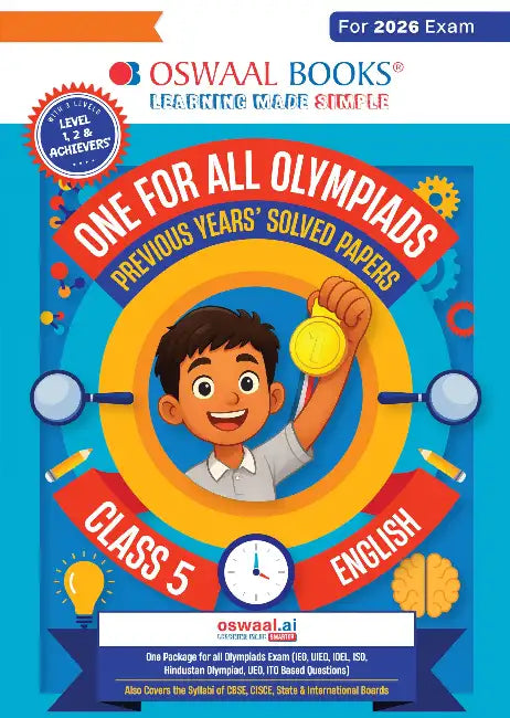 Oswaal One For All Olympiads Class 5 English Prep-Guide Book | Chapter-wise Previous Years' Solved Papers | Questions for SOF IEO & Other Olympiad Exams 2026 | With Sample Practice Papers & Oswaal.AI by Oswaal Editorial Board