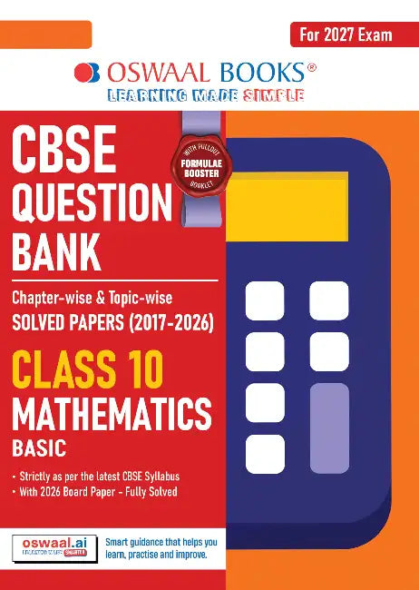 CBSE Question Bank Chapterwise Topicwise Solved Papers Mathematics Basic Class10 For 2027 Exam by Oswaal Editorial Board