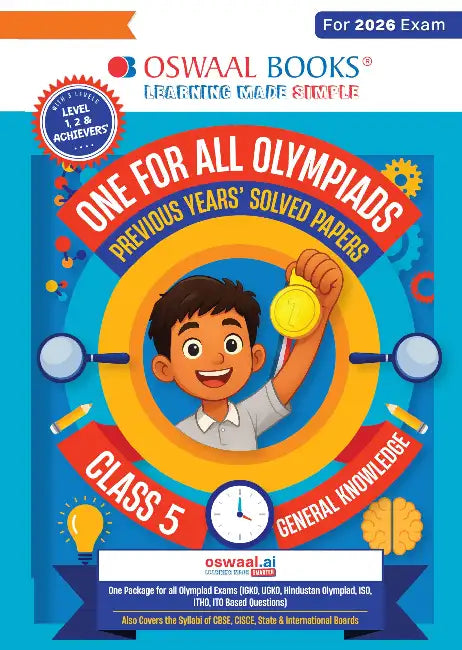 Oswaal One For All Olympiads Class 5 General Knowledge (GK) Prep-Guide Book | Chapter-wise Previous Years' Solved Papers | Questions for SOF& Other Exams 2026 | With Sample Practice Papers & Oswaal.AI by Oswaal Editorial Board