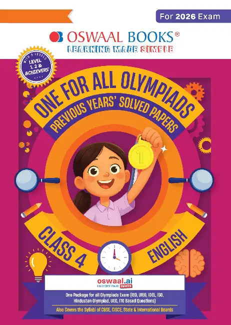 Oswaal One For All Olympiads Class 4 English Prep-Guide Book | Chapter-wise Previous Years' Solved Papers | Questions for SOF IEO & Other Olympiad Exams 2026 | With Sample Practice Papers & Oswaal.AI by Oswaal Editorial Board