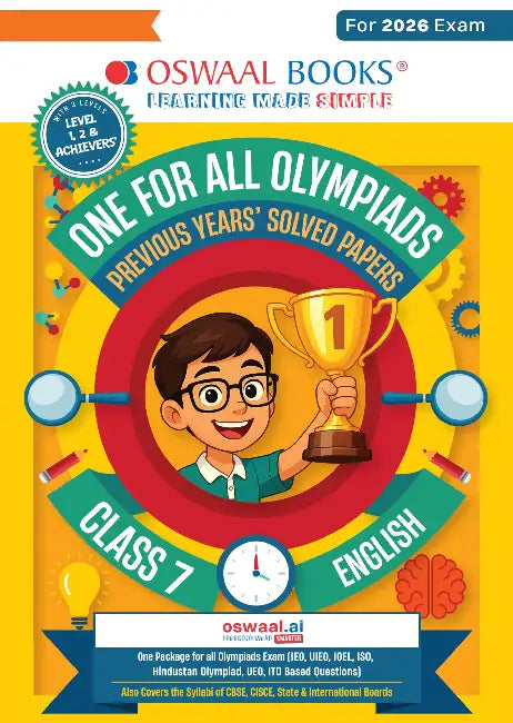 Oswaal One For All Olympiads Class 7 English Prep-Guide Book | Chapter-wise Previous Years' Solved Papers | Questions for SOF IEO & Other Olympiad Exams 2026 | With Sample Practice Papers & Oswaal.AI by Oswaal Editorial Board