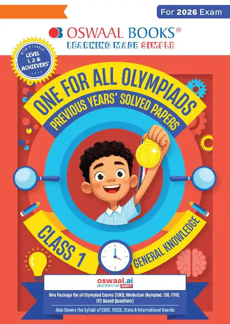 Oswaal One For All Olympiads Class 1 General Knowledge (GK) Prep-Guide Book | Chapter-wise Previous Years' Solved Papers | Questions for SOF& Other Exams 2026 | With Sample Practice Papers & Oswaal.AI by Oswaal Editorial Board