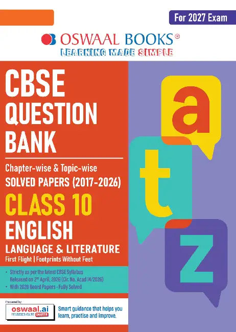 CBSE Question Bank Chapterwise Topicwise Solved Papers English Language Literature Class10 For 2027 Exam by Oswaal Editorial Board