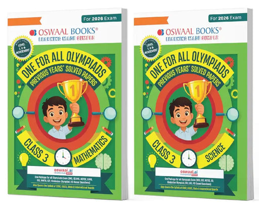 One For All Olympiad Chapter-wise Previous Years's Solved Papers, Prep-Guide Class 3 (Set of 2 Books) Maths & Science for 2026 Exam by Oswaal Editorial Board
