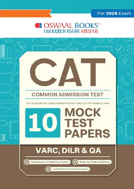 Oswaal CAT (COMMON ADMISSION TEST) | 10 Mock Test Papers| For 2026 Exam by Oswaal Editorial Board