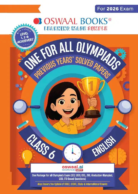 Oswaal One For All Olympiads Class 6 English Prep-Guide Book | Chapter-wise Previous Years' Solved Papers | Questions for SOF IEO & Other Olympiad Exams 2026 | With Sample Practice Papers & Oswaal.AI by Oswaal Editorial Board