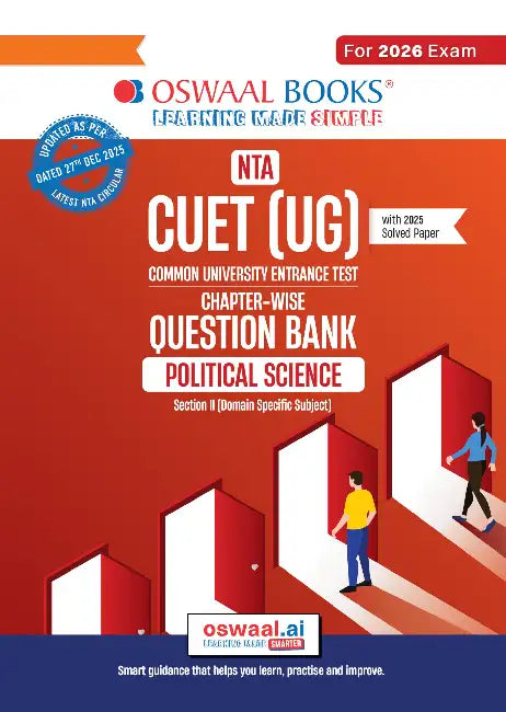 Oswaal NTA CUET (UG) Chapter-wise Question Bank Political Science For 2026 Exam (as per latest 27 Dec., notification) | PYQs & 800+ NCERT aligned MCQs |With Oswaal AI by Oswaal Editorial Board