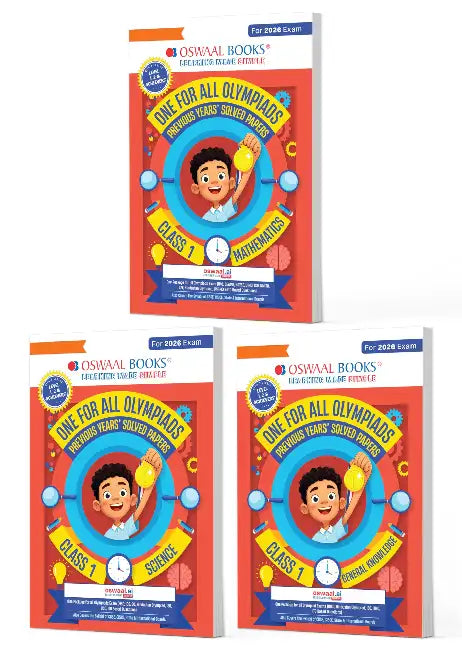 Oswaal One for All Olympiads | Class 1 Maths, Science, GK | Chapter-wise Previous Years' Solved Papers | Prep-Guide With Level 1, 2 & Achievers Section (Set of 3 Books) For 2026 Exam by Oswaal Editorial Board