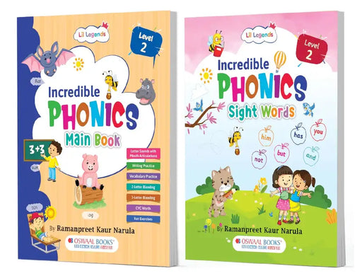 Oswaal Lil Legends Level 2 Reading Combo for Ages 4–7 | Phonics Part 1 + Sight Words Book | Helps Kids Read Faster, Decode Better & Build Strong Vocabulary | Early Literacy Skill Builder (2-Book Set) by Ramanpreet Kaur Narula
