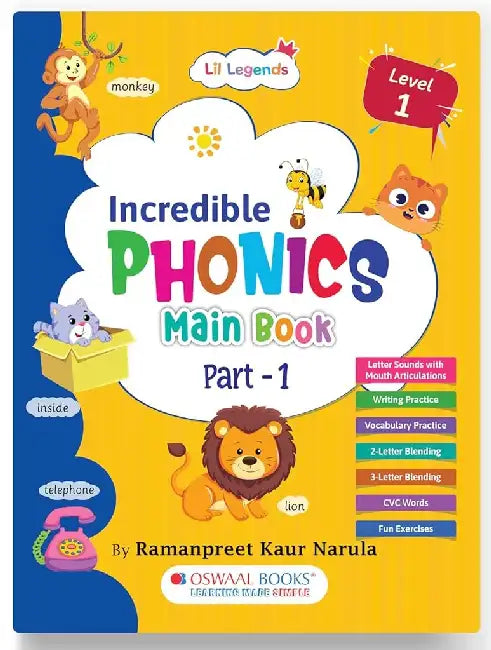 Oswaal Lil Legends Incredible Phonics Main Book Level 1 Part 1 by Oswaal Editorial Board