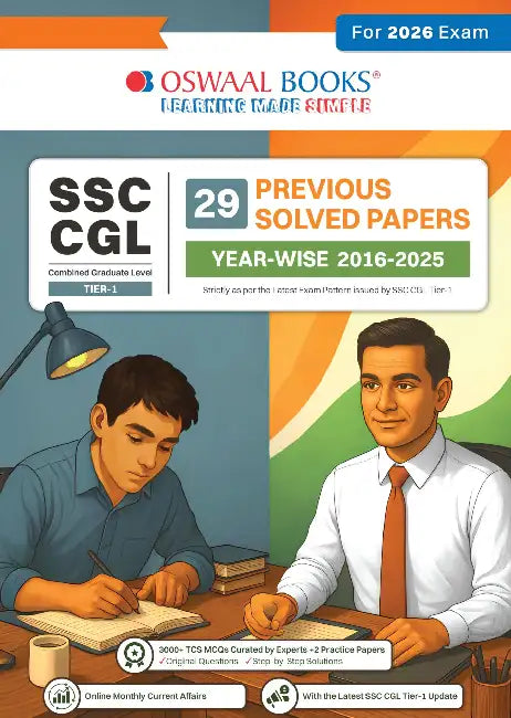 Oswaal SSC Staff Selection Commission CGL Combined Graduate Level Tier-1 29 Previous Solved Papers Year-wise (2016 to 2025) For Exam 2026 by Oswaal Editorial Board