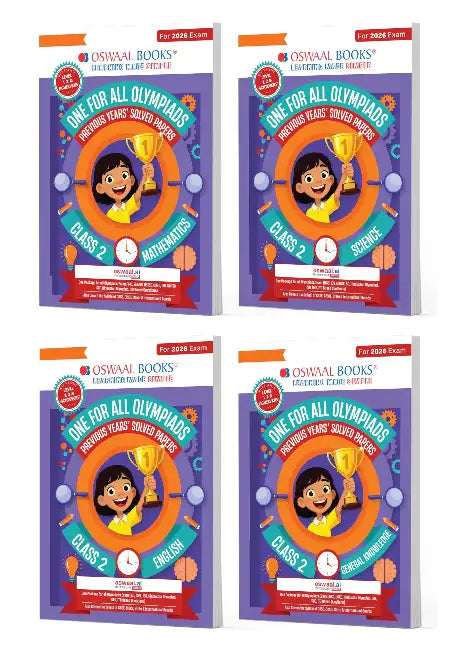 Oswaal One for All Olympiads | Class 2 Maths, Science, English, GK | Chapter-wise Previous Years' Solved Papers | Prep-Guide With Level 1, 2 & Achievers Section (Set of 4 Books) For 2026 Exam by Oswaal Editorial Board
