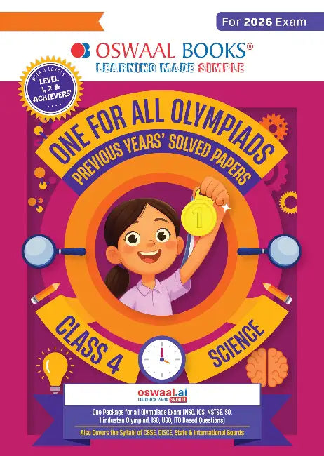 Oswaal One For All Olympiads Class 4 Science Prep-Guide Book | Chapter-wise Previous Years' Solved Papers | Questions for SOF NSO & Other Olympiad Exams 2026 | With Sample Practice Papers & Oswaal.AI by Oswaal Editorial Board