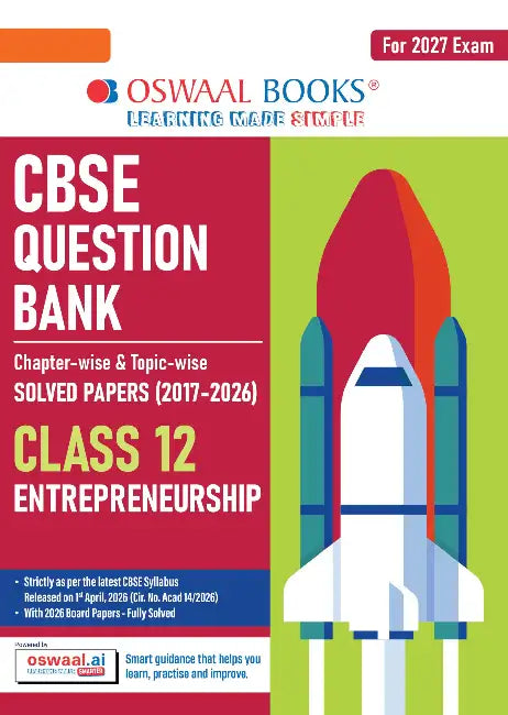 CBSE Question Bank Chapterwise Topicwise Solved Papers Entrepreneurship Class12 For 2027 Exam by Oswaal Editorial Board