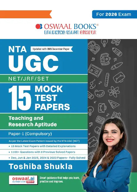 Oswaal NTA UGC NET / JRF / SET Paper-1|15 Mock Test Papers  by Toshiba Shukla
