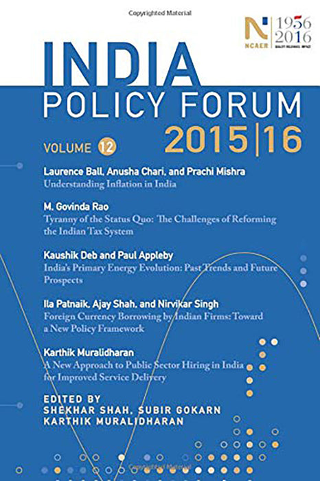 India Policy Forum 2015–16: Volume 12