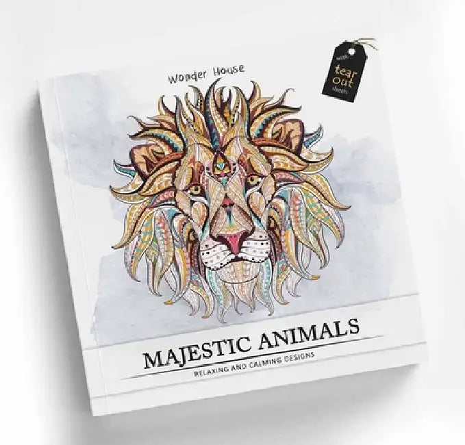 Majestic Animals: Colouring Books for Adults with Tear Out Sheets by Wonder House Books