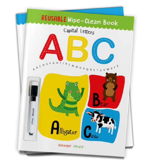 Reusable Wipe and Clean Book - Capital Letters: Write and Practice Capital Letters by Wonder House Books